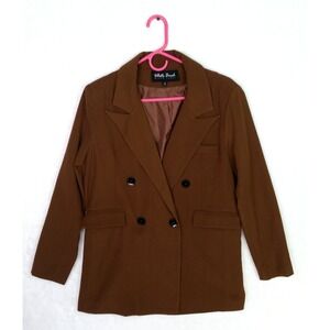 Women's White Birch Black Label Oversized Brown Jacket Blazer Size Small S